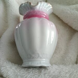 Elegant Pink and White Ceramic Vase